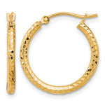 Carica l'immagine nel visualizzatore di Gallery, 10K Yellow Gold Diamond Cut Round Hoop Earrings 20mm x 2mm
