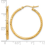 Carica l'immagine nel visualizzatore di Gallery, 10K Yellow Gold Diamond Cut Round Hoop Earrings 30mm x 2mm
