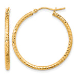 Carica l'immagine nel visualizzatore di Gallery, 10K Yellow Gold Diamond Cut Round Hoop Earrings 30mm x 2mm
