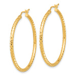 Carica l'immagine nel visualizzatore di Gallery, 10K Yellow Gold Diamond Cut Round Hoop Earrings 35mm x 2mm
