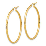 Carica l'immagine nel visualizzatore di Gallery, 10K Yellow Gold Diamond Cut Round Hoop Earrings 40mm x 2mm
