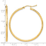 Carica l'immagine nel visualizzatore di Gallery, 10K Yellow Gold Diamond Cut Round Hoop Earrings 40mm x 2mm
