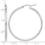 Carica l'immagine nel visualizzatore di Gallery, 10K White Gold Diamond Cut Round Hoop Earrings 40mm x 2mm
