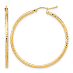 Carica l'immagine nel visualizzatore di Gallery, 10K Yellow Gold Diamond Cut Round Hoop Earrings 40mm x 2mm
