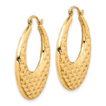 Load image into Gallery viewer, 10K Yellow Gold Graduated Textured Classic Round Hoop Earrings
