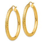 Carica l'immagine nel visualizzatore di Gallery, 10K Yellow Gold Diamond Cut Round Hoop Earrings 40mm x 4mm
