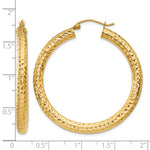 Carica l'immagine nel visualizzatore di Gallery, 10K Yellow Gold Diamond Cut Round Hoop Earrings 40mm x 4mm
