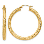 Carica l'immagine nel visualizzatore di Gallery, 10K Yellow Gold Diamond Cut Round Hoop Earrings 40mm x 4mm
