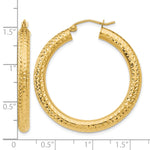 Indlæs billede til gallerivisning 10K Yellow Gold Diamond Cut Round Hoop Earrings 35mm x 4mm
