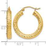 Indlæs billede til gallerivisning 10K Yellow Gold Diamond Cut Round Hoop Earrings 25mm x 4mm
