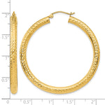 Carica l'immagine nel visualizzatore di Gallery, 10K Yellow Gold Diamond Cut Round Hoop Earrings 45mm x 4mm
