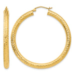 Carica l'immagine nel visualizzatore di Gallery, 10K Yellow Gold Diamond Cut Round Hoop Earrings 45mm x 4mm
