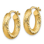 Load image into Gallery viewer, 10K Yellow Gold 18mm x 4mm Diamond Cut Round Hoop Earrings
