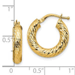 Load image into Gallery viewer, 10K Yellow Gold 18mm x 4mm Diamond Cut Round Hoop Earrings
