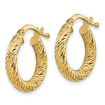 Load image into Gallery viewer, 10K Yellow Gold 16mm x 3mm Diamond Cut Round Hoop Earrings
