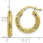 Load image into Gallery viewer, 10K Yellow Gold 16mm x 3mm Diamond Cut Round Hoop Earrings
