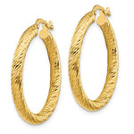 Lade das Bild in den Galerie-Viewer, 10K Yellow Gold 28mm x 3mm Diamond Cut Round Hoop Earrings

