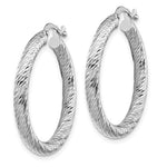 Lataa kuva Galleria-katseluun, 10K White Gold 28mm x 3mm Diamond Cut Round Hoop Earrings
