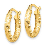 Load image into Gallery viewer, 10K Yellow Gold 10mm x 3mm Diamond Cut Round Hoop Earrings
