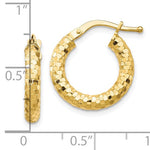 Load image into Gallery viewer, 10K Yellow Gold 10mm x 3mm Diamond Cut Round Hoop Earrings
