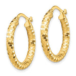 Afbeelding in Gallery-weergave laden, 10K Yellow Gold 22mm x 3mm Diamond Cut Round Hoop Earrings
