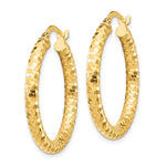 Carregar imagem no visualizador da galeria, 10K Yellow Gold 27mm x 3mm Diamond Cut Round Hoop Earrings
