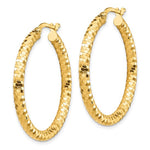 Carregar imagem no visualizador da galeria, 10K Yellow Gold 32mm x 3mm Diamond Cut Round Hoop Earrings
