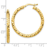 Carregar imagem no visualizador da galeria, 10K Yellow Gold 32mm x 3mm Diamond Cut Round Hoop Earrings
