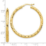 Załaduj obraz do przeglądarki galerii, 10K Yellow Gold 38mm x 3mm Diamond Cut Round Hoop Earrings
