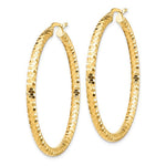 Load image into Gallery viewer, 10K Yellow Gold 35mm x 3mm Diamond Cut Round Hoop Earrings
