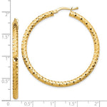 Load image into Gallery viewer, 10K Yellow Gold 35mm x 3mm Diamond Cut Round Hoop Earrings
