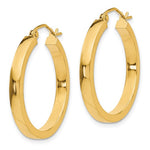 Carica l&#39;immagine nel visualizzatore di Gallery, 10k Yellow Gold Classic Square Tube Round Hoop Earrings 25mm x 3mm
