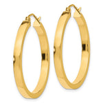 Load image into Gallery viewer, 10k Yellow Gold Classic Square Tube Round Hoop Earrings 30mm x 3mm
