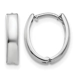 Load image into Gallery viewer, 10K White Gold 13mm x 10mm x 3mm Hinged Oval Hoop Earrings
