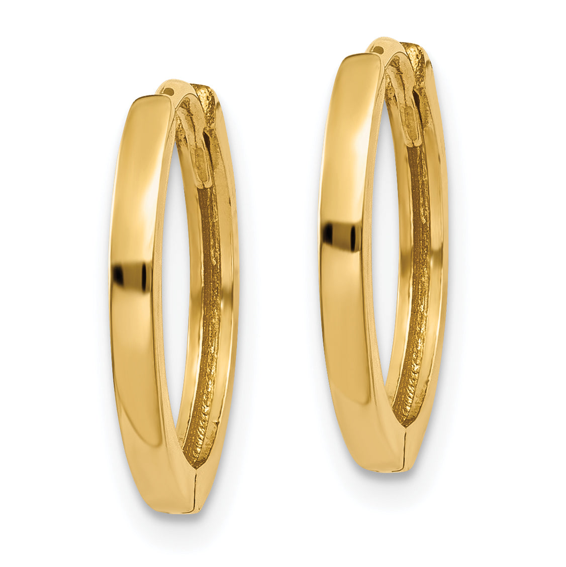 10K Yellow Gold 11 mm x 1.75 mm Hoop Earrings Hinged