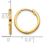 Load image into Gallery viewer, 10K Yellow Gold 11 mm x 1.75 mm Hoop Earrings Hinged
