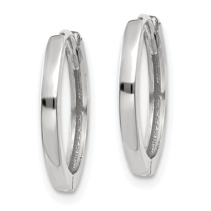 10K White Gold 11 mm x 1.75 mm Earrings Hinged