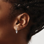Load image into Gallery viewer, 10K White Gold 11 mm x 1.75 mm Earrings Hinged
