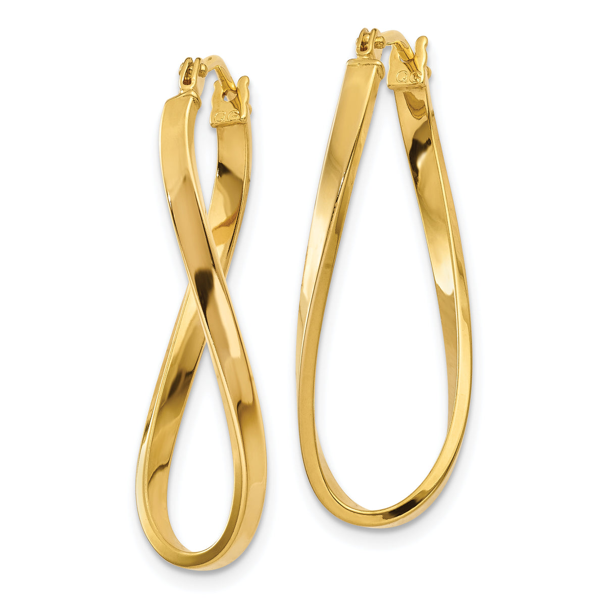 10K Yellow Gold 28mm x 2mm Small Twisted Round Hoop Earrings