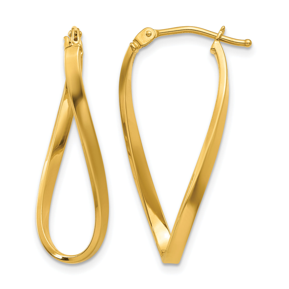 10K Yellow Gold 28mm x 2mm Small Twisted Round Hoop Earrings