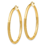 Φόρτωση εικόνας στο εργαλείο προβολής Συλλογής, 10K Yellow Gold Satin Diamond Cut Round Hoop Earrings 47mm x 3mm
