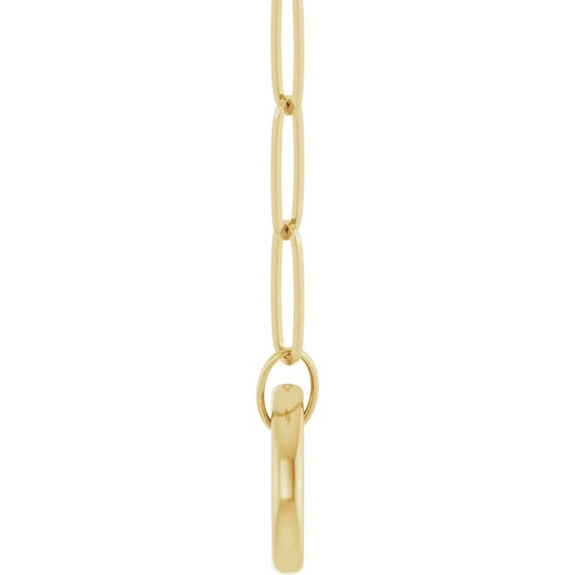 14k yellow rose white gold 2.1mm elongated paper clip link chain with circle round hinged lock clasp connector pendant charm choker necklace