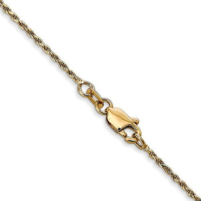 14K Yellow Gold 1.15mm Diamond Cut Rope Bracelet Anklet Choker Necklace Pendant Chain