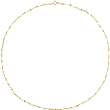14k yellow gold 1.6mm twisted herringbone bracelet anklet choker necklace pendant chain