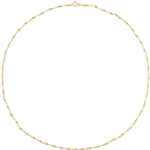 14k Yellow Gold 1.6mm Twisted Herringbone Bracelet Anklet Choker Necklace Pendant Chain