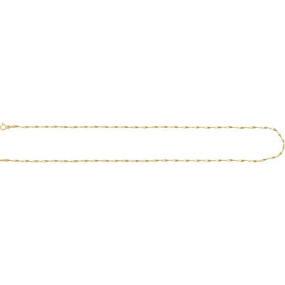14k yellow gold 1.6mm twisted herringbone bracelet anklet choker necklace pendant chain