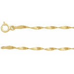 將圖片載入圖庫檢視器 14k Yellow Gold 1.6mm Twisted Herringbone Bracelet Anklet Choker Necklace Pendant Chain
