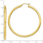 Indlæs billede til gallerivisning 10K Yellow Gold Classic Round Hoop Earrings 50mm x 3mm
