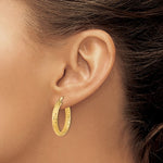 Carregar imagem no visualizador da galeria, 14k Yellow Gold Diamond Cut Inside Outside Round Hoop Earrings 25mm x 3.75mm
