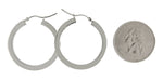 Charger l&#39;image dans la galerie, 10k White Gold Classic Square Tube Round Hoop Earrings 31mm x 3mm
